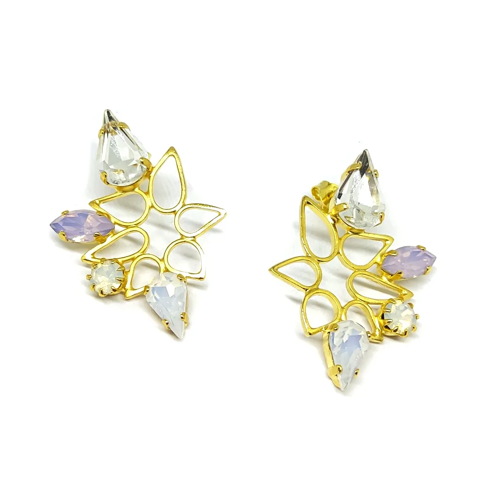 Brass earings gold plated