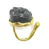Brass ring with black resin stone