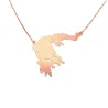 Sterling silver rose gold plated necklace with cut out map of your favorite country or region Sterling silver rose gold plated necklace with cut out map of your favorite country or region