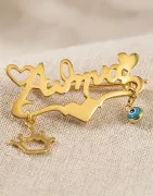 Silver safety pins with names | MY KOSMIMA