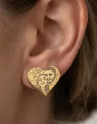 Silver Earrings with Photo Engraving | Personalized Jewelry