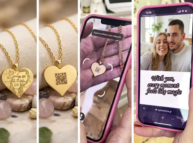 Photo engraving and QR Code on jewelry
