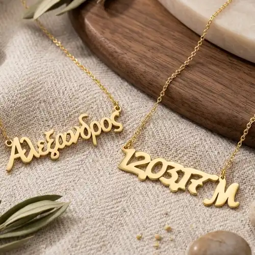 Necklace with names and dates